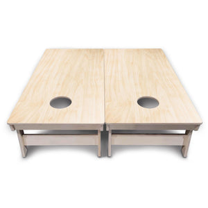 Complete Tournament Cornhole Bundle - Boards, Bags & Carrying Case - Classic Plain (Ready to Play)