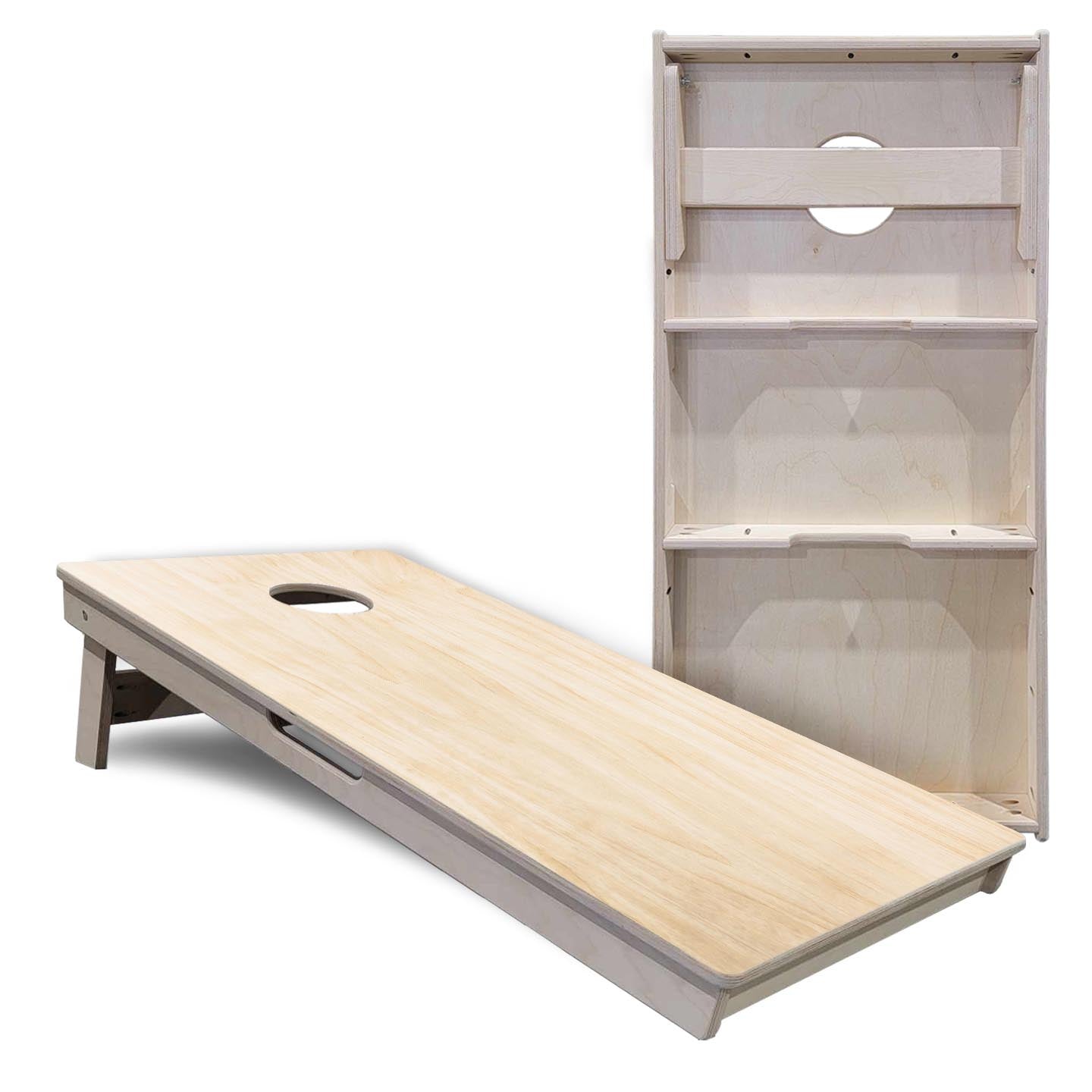 Complete Tournament Cornhole Bundle - Boards, Bags & Carrying Case - Plain Raw (Needs Finished)