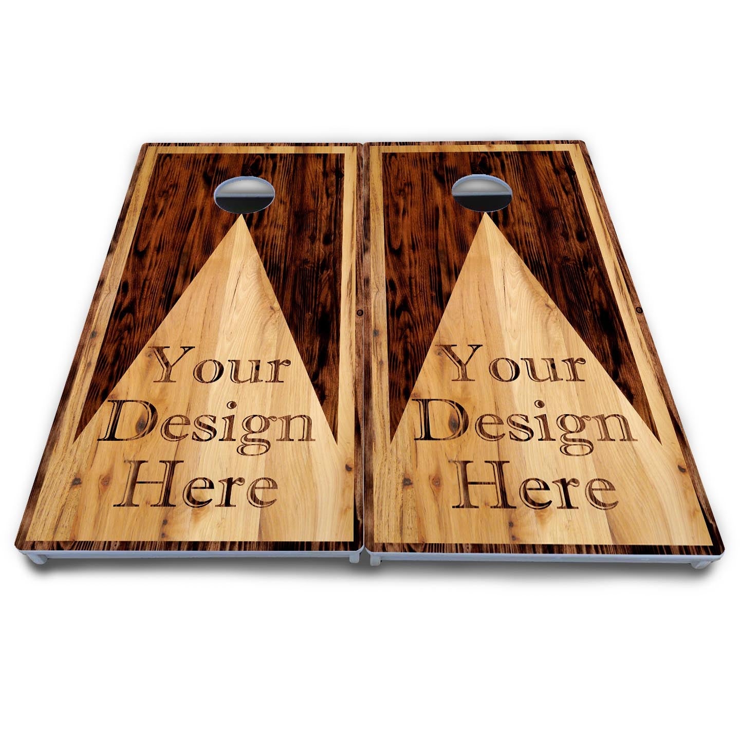 Custom Wooden Triangle Cornhole Boards - All Weather Series by Cornhole Solutions, custom cornhole board detail photo 2