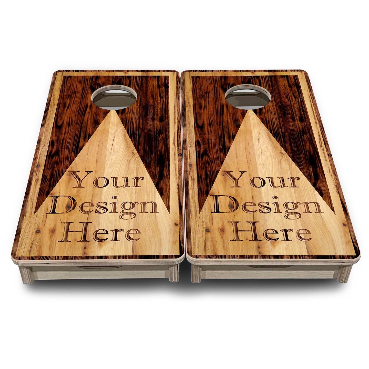 Custom Wooden Triangle - Mini or Vacation Size Cornhole Boards (Your Design Here) Cornhole Solutions
