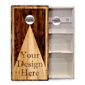 Complete Tournament Cornhole Bundle - Boards, Bags & Carrying Case - Custom Wood Triangle Logo