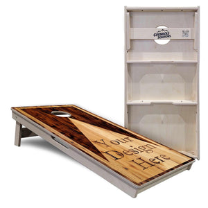 Complete Tournament Cornhole Bundle - Boards, Bags & Carrying Case - Custom Wood Triangle Logo