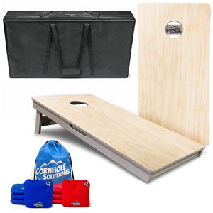 Complete Tournament Cornhole Bundle - Boards, Bags & Carrying Case - Plain Raw (Needs Finished)