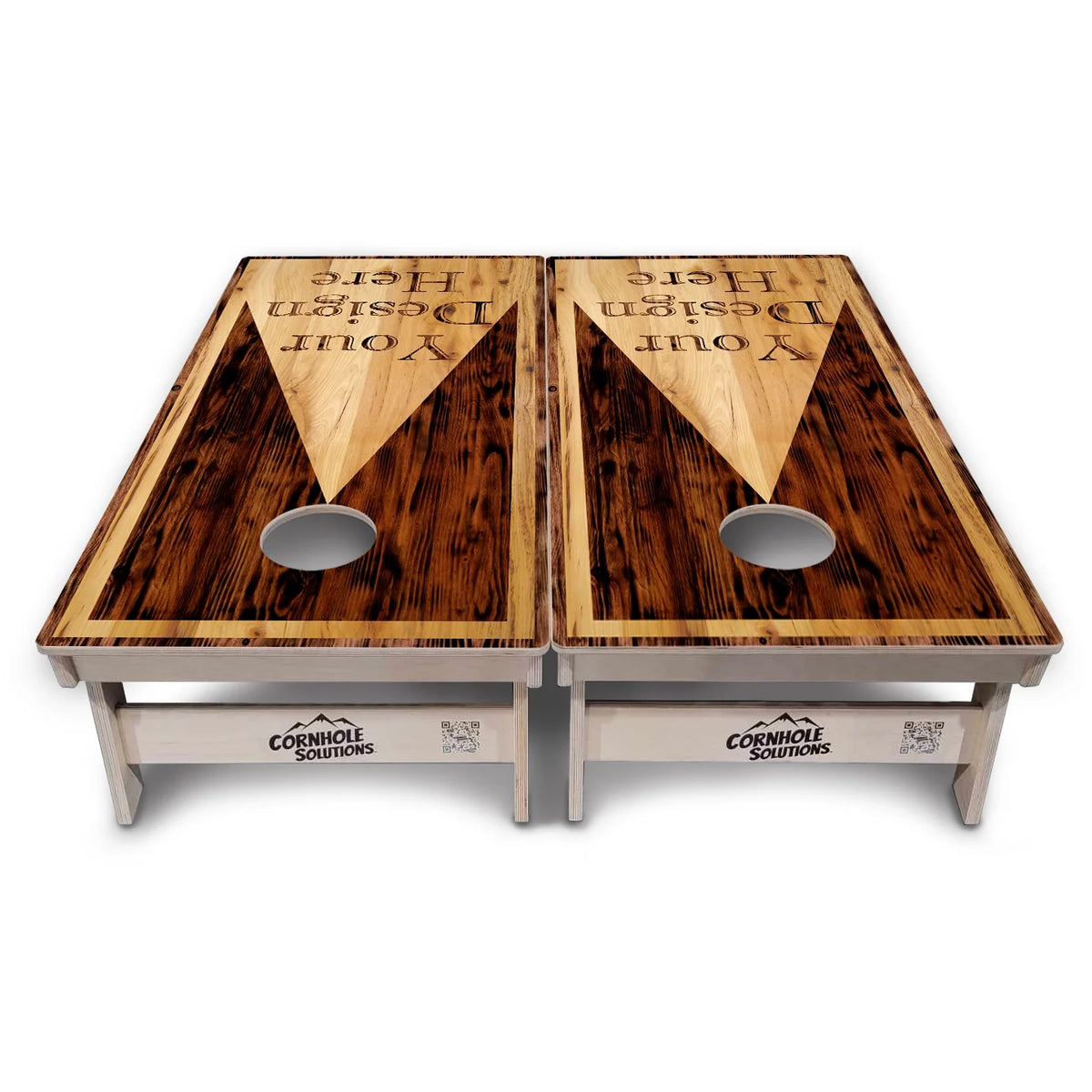 Add Your Logo Wooden Triangle Cornhole Boards – Tournament Series