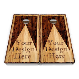 Add Your Logo Wooden Triangle Cornhole Boards – Tournament Series
