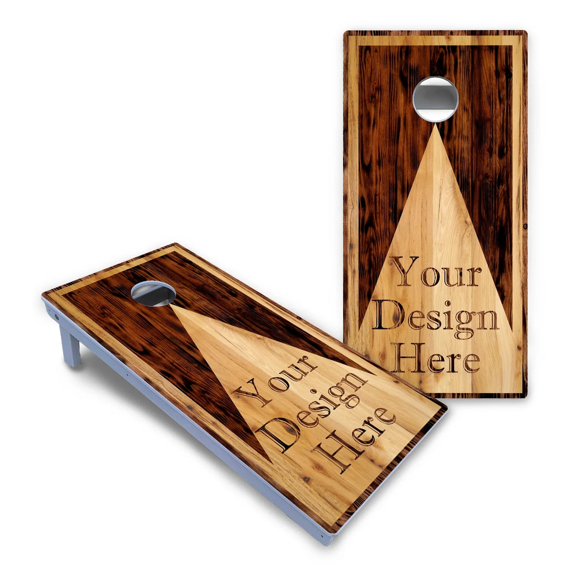 Custom Wooden Triangle Cornhole Boards - All Weather Series