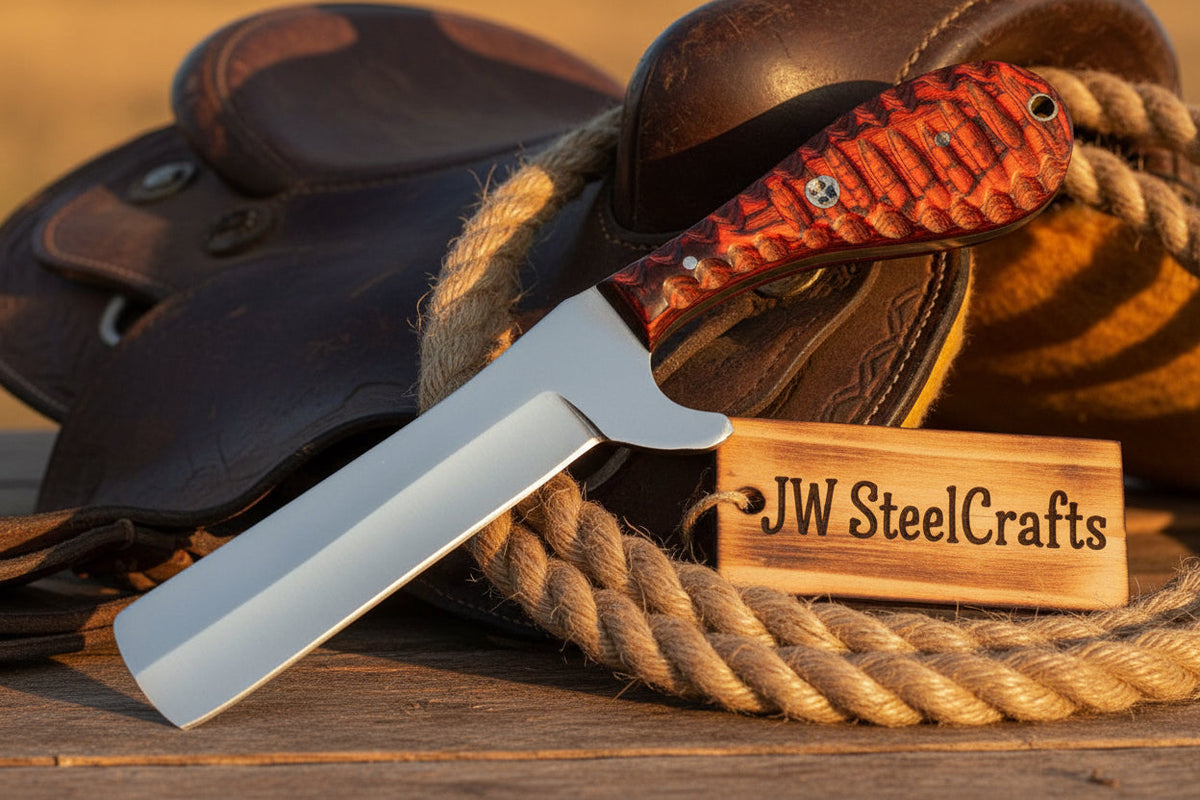 Crimson Grain Bull Cutter Knife by JW SteelCrafts — view 3