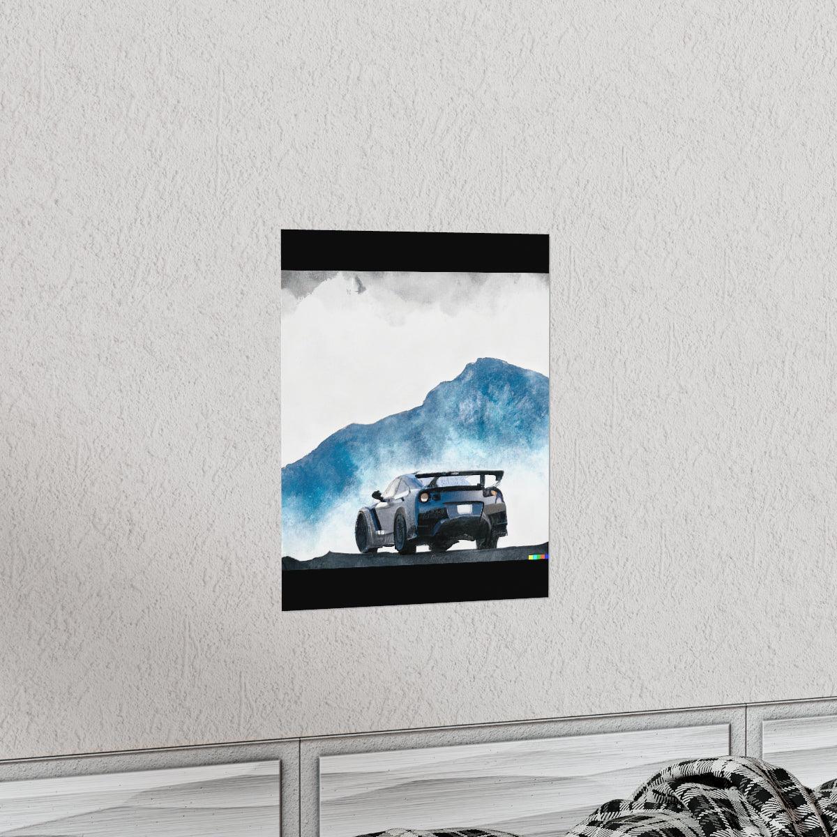 Nissan GTR water color Matte Vertical Posters