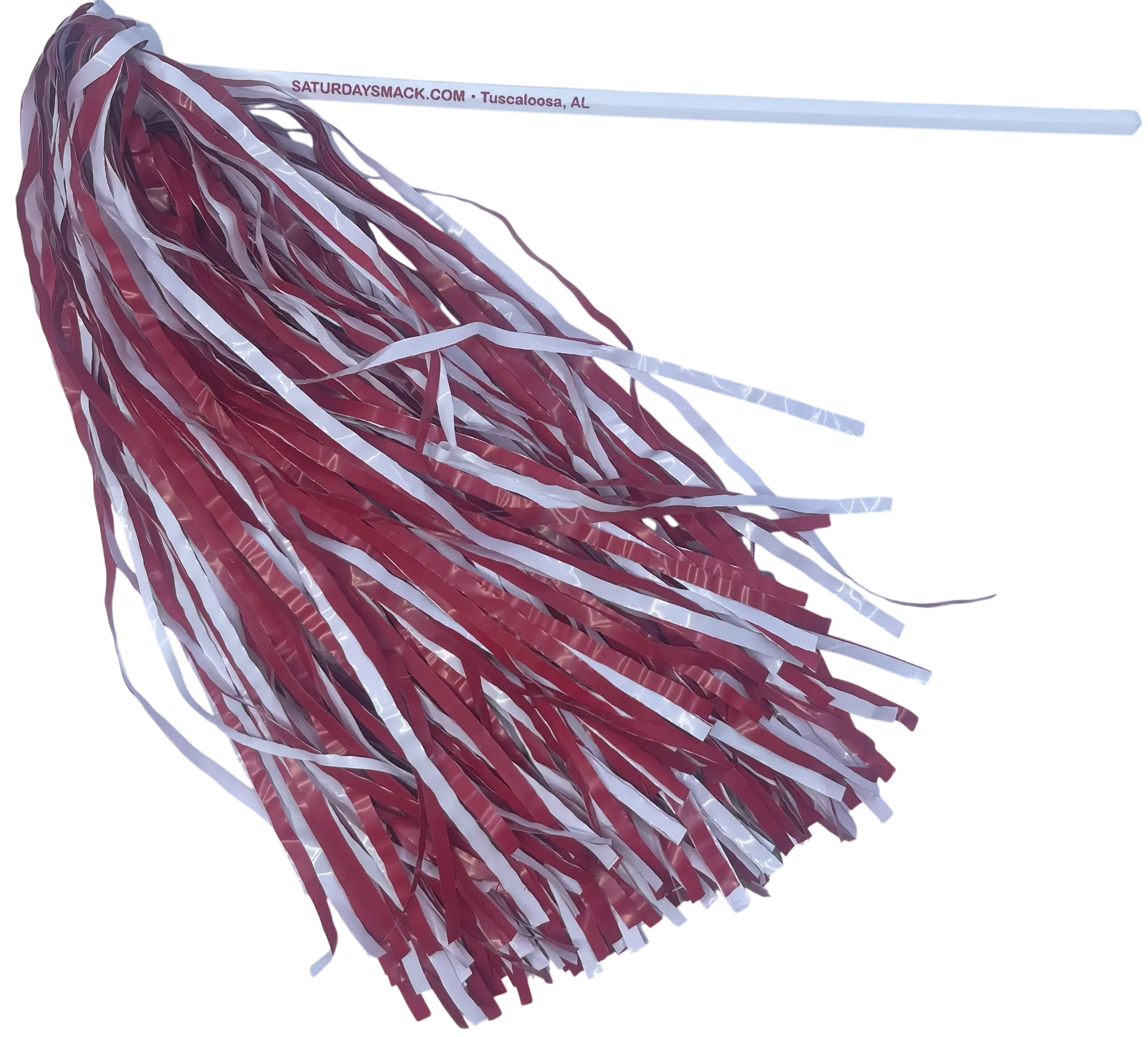 10 Count Saturday Smack Crimson/White Pom-Poms Gameday Shakers for Alabama Fans Plastic by Saturday Smack, decorative pom-poms main product photo