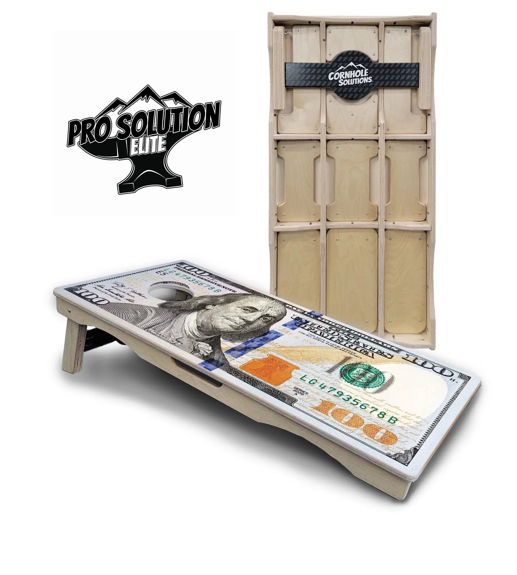 $100 Bill Cornhole Boards - Pro Solution Elite Series Cornhole Solutions
