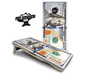 $100 Bill Cornhole Boards - Pro Solution Elite Series by Cornhole Solutions, custom cornhole board detail photo 2