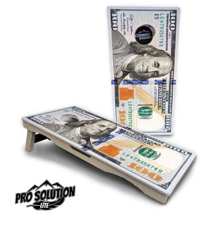 $100 Bill Cornhole Boards - Pro Solution Lite Series by Cornhole Solutions, custom cornhole board detail photo 2