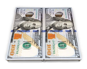 $100 Bill Cornhole Boards - Professional Tournament Series by Cornhole Solutions, custom cornhole board detail photo 2