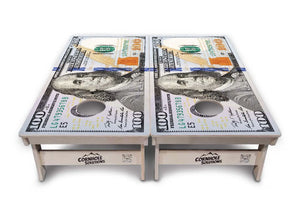 $100 Bill Cornhole Boards - Professional Tournament Series by Cornhole Solutions, custom cornhole board detail photo 5
