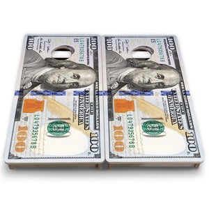 $100 Bill - Mini or Vacation Size Cornhole Boards by Cornhole Solutions, custom cornhole board detail photo 7