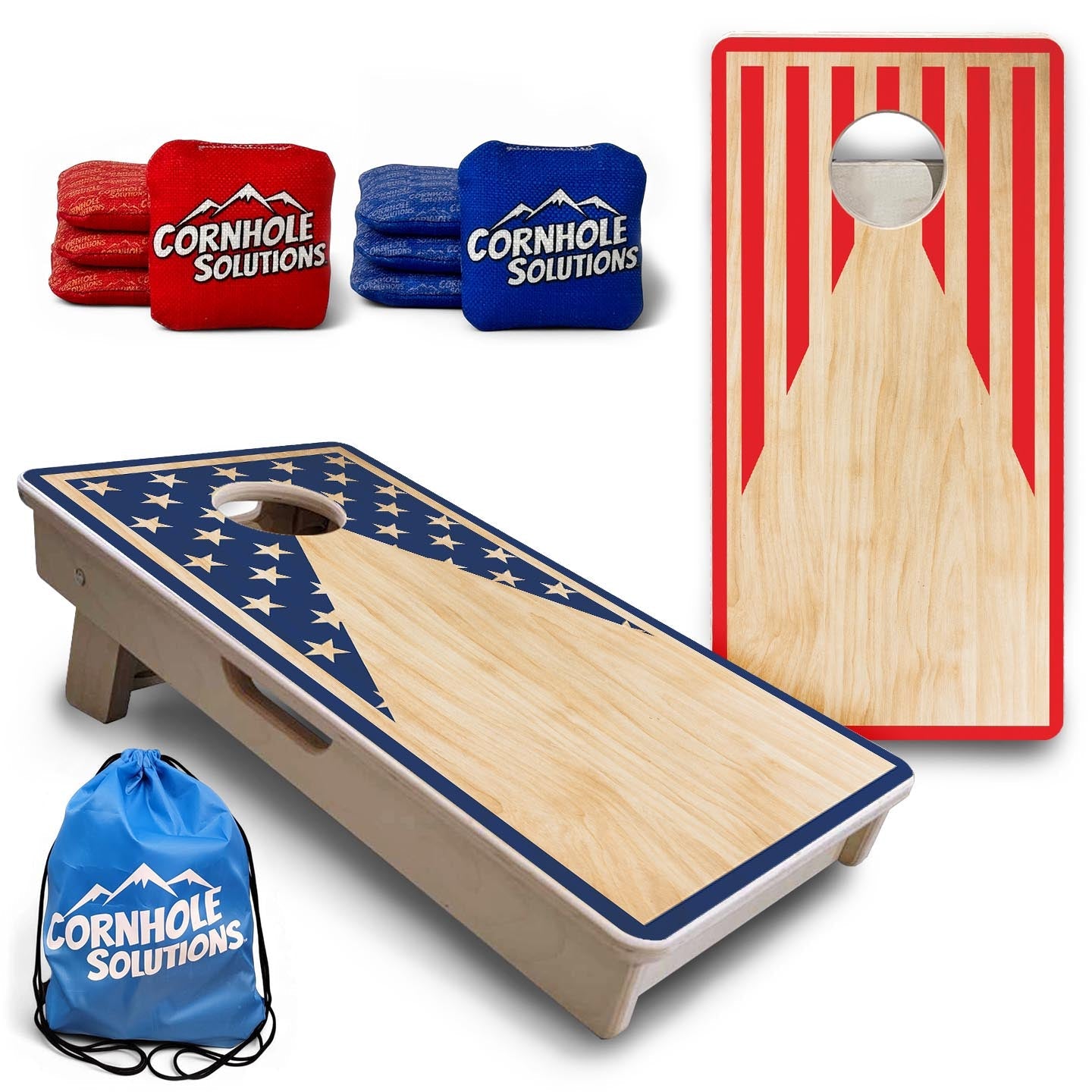 Stars & Stripes Keyhole - Mini or Vacation Size Cornhole Boards by Cornhole Solutions, custom cornhole board main product photo