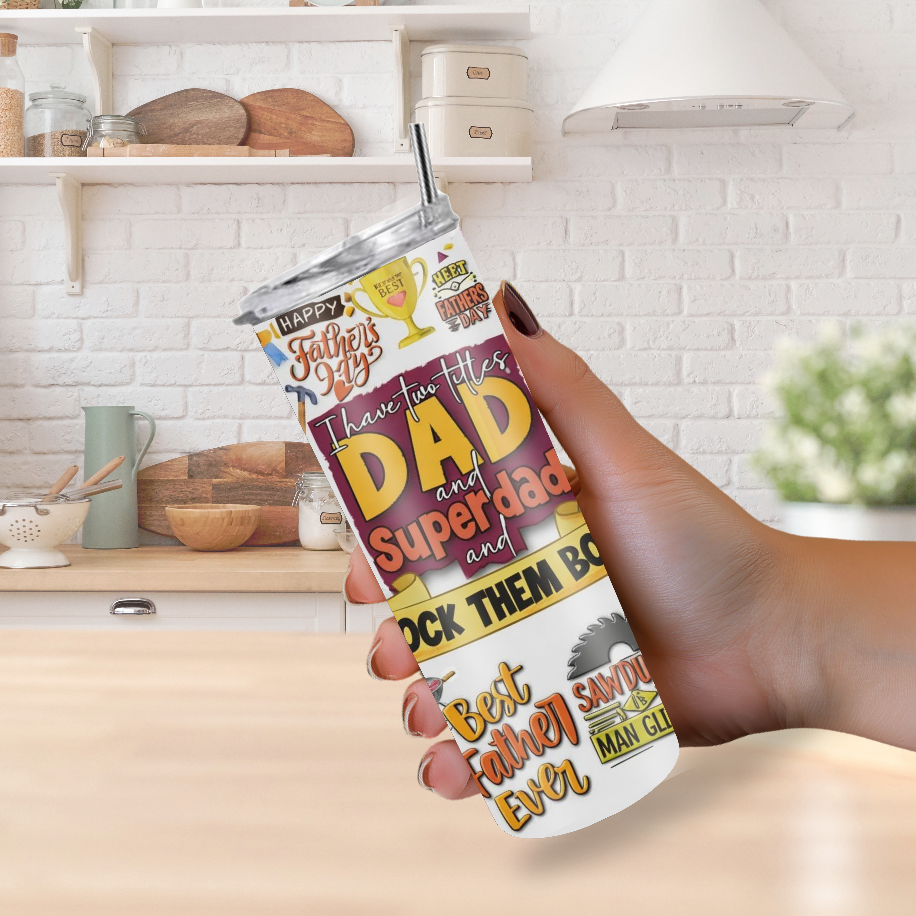 "I Have Two Titles, Dad and Superdad" 20oz Tumbler
