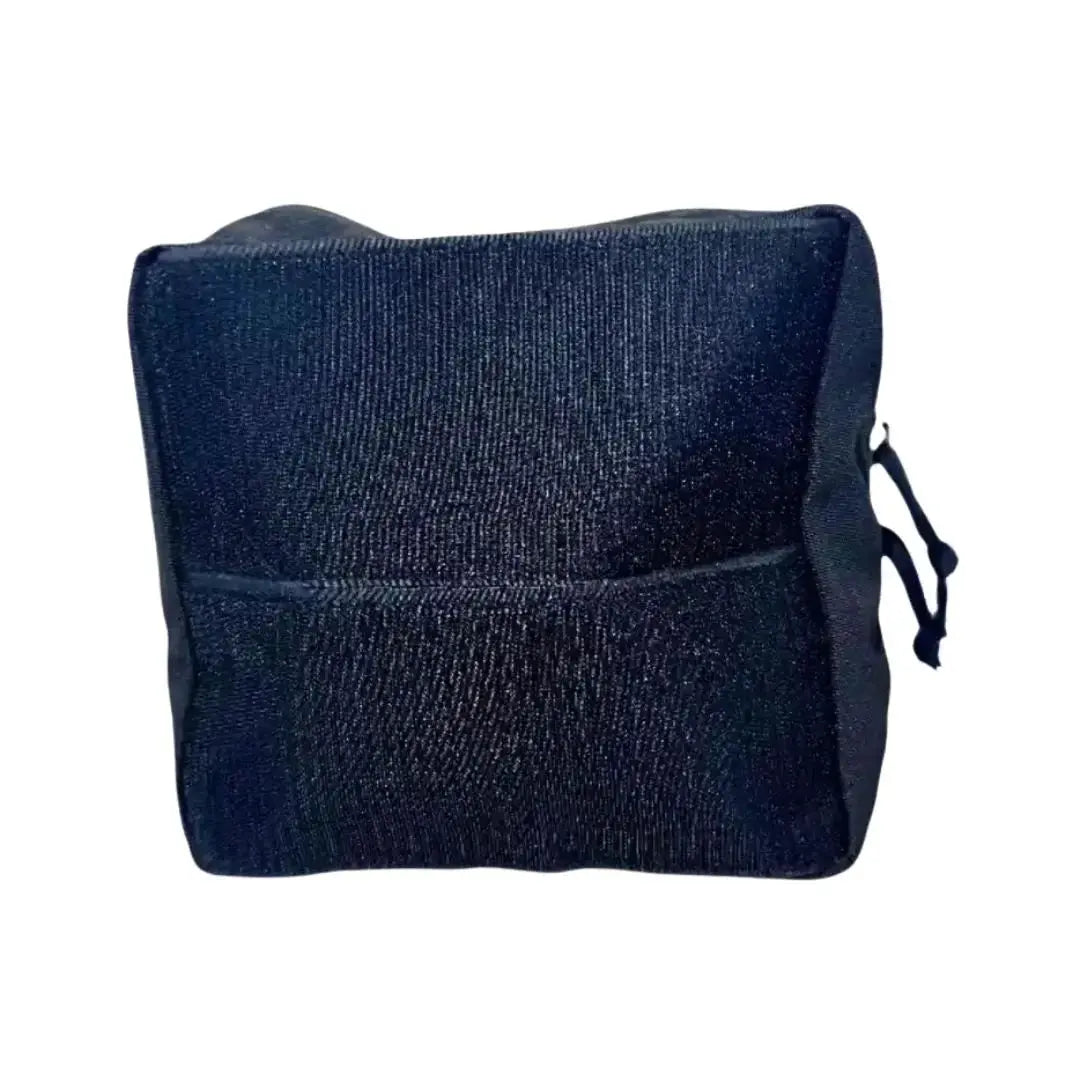 12 Hour Mesh Pouch - Large black storage pouch with zippered closure