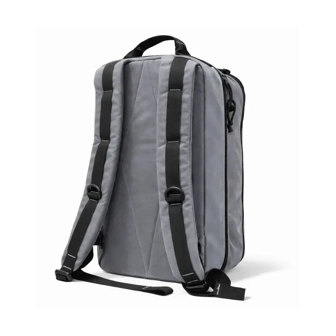 Gray 12 Hour Plus Backpack with black shoulder straps.