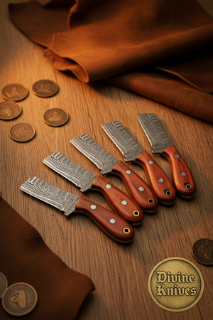 5-Piece Damascus Rosewood Mini Bull Cutter Set