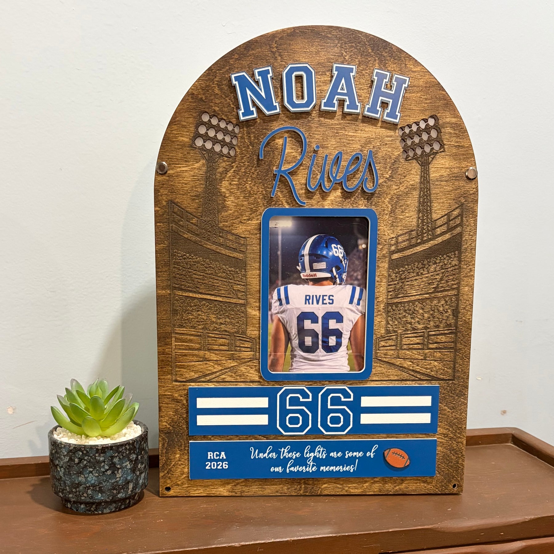 Personalized Football Keepsake Frame – Senior Night Gift