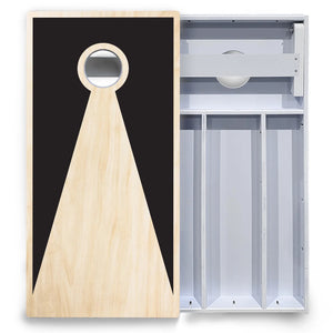 Black/Natural Keyhole Cornhole Boards - All Weather Series