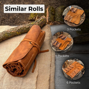 15 Pocket Leather Tool Roll