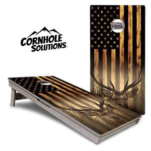 Complete Tournament Cornhole Bundle - Boards, Bags & Carrying Case - Hidden Deer/Fish