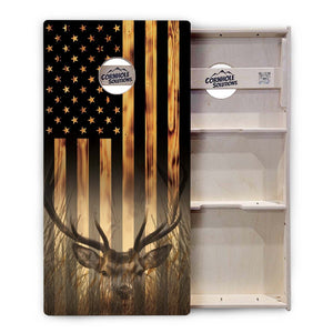 Complete Tournament Cornhole Bundle - Boards, Bags & Carrying Case - Hidden Deer/Fish