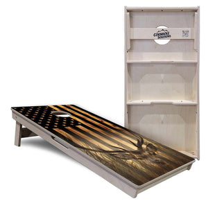 Complete Tournament Cornhole Bundle - Boards, Bags & Carrying Case - Hidden Deer/Fish