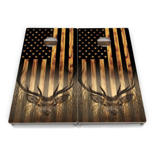Complete Tournament Cornhole Bundle - Boards, Bags & Carrying Case - Hidden Deer/Fish