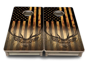 Hidden Deer Flag - Mini or Vacation Size Cornhole Boards by Cornhole Solutions, custom cornhole board detail photo 2