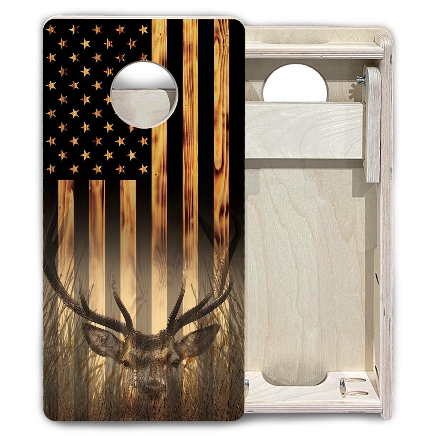 Hidden Deer Flag - Mini or Vacation Size Cornhole Boards by Cornhole Solutions, custom cornhole board detail photo 4