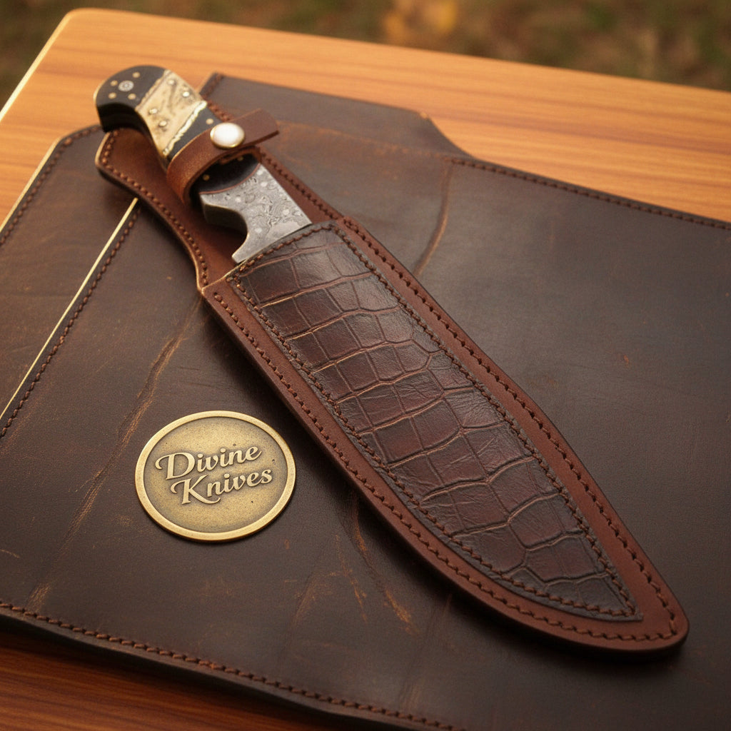 Mosaic Pin Clip Point Hunter by Divine Knives — detail view 2