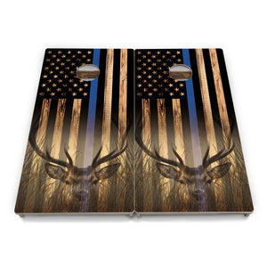 Complete Tournament Cornhole Bundle - Boards, Bags & Carrying Case - Hidden Deer/Fish