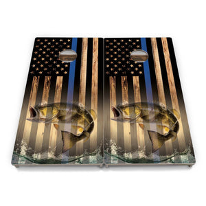Complete Tournament Cornhole Bundle - Boards, Bags & Carrying Case - Hidden Deer/Fish