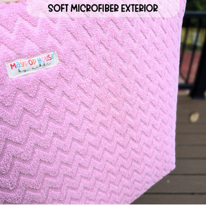 Large Pink Diaper Bag Tote, Handmade Baby Bag with Pockets, Teddy Bear Nursery Bag, Baby Shower Gift by Maypop House Designs, handmade leather goods detail photo 3