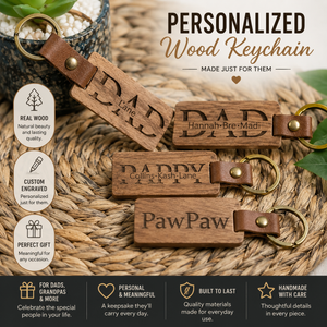 Personalized Wood Keychain by Poor Hog Customs, 3D printed gift detail photo 3