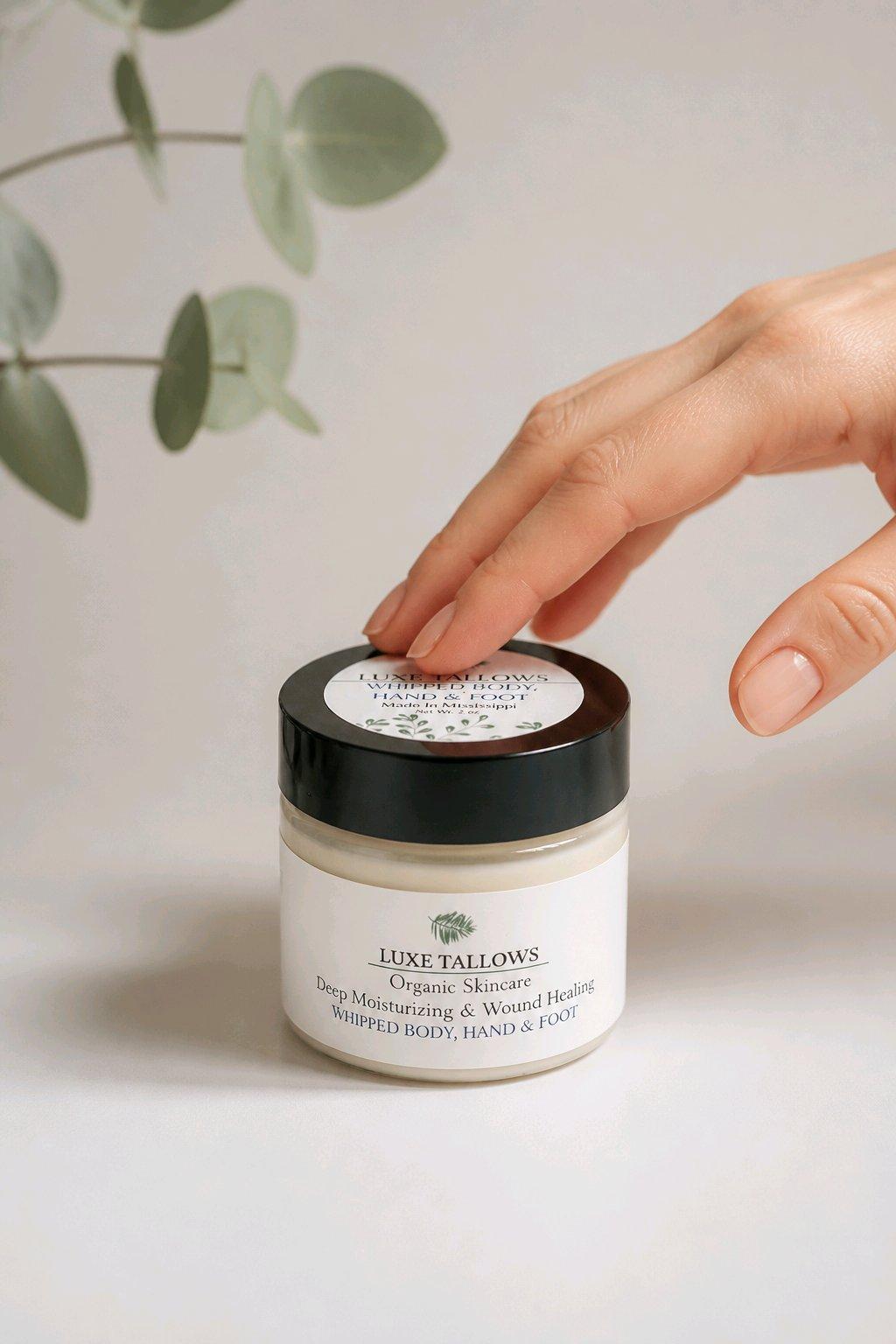 Luxe Tallows Whipped Body, Hand & Foot Tallow — Unscented Everyday Moisturizer | 2 oz by Luxe Tallows, scented candle main product photo