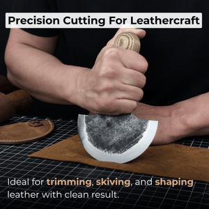 2-Piece Straight and Round (Half Moon) Leather Knife Set