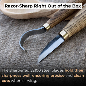 2-Piece Wood Carving Knife Set for Beginners