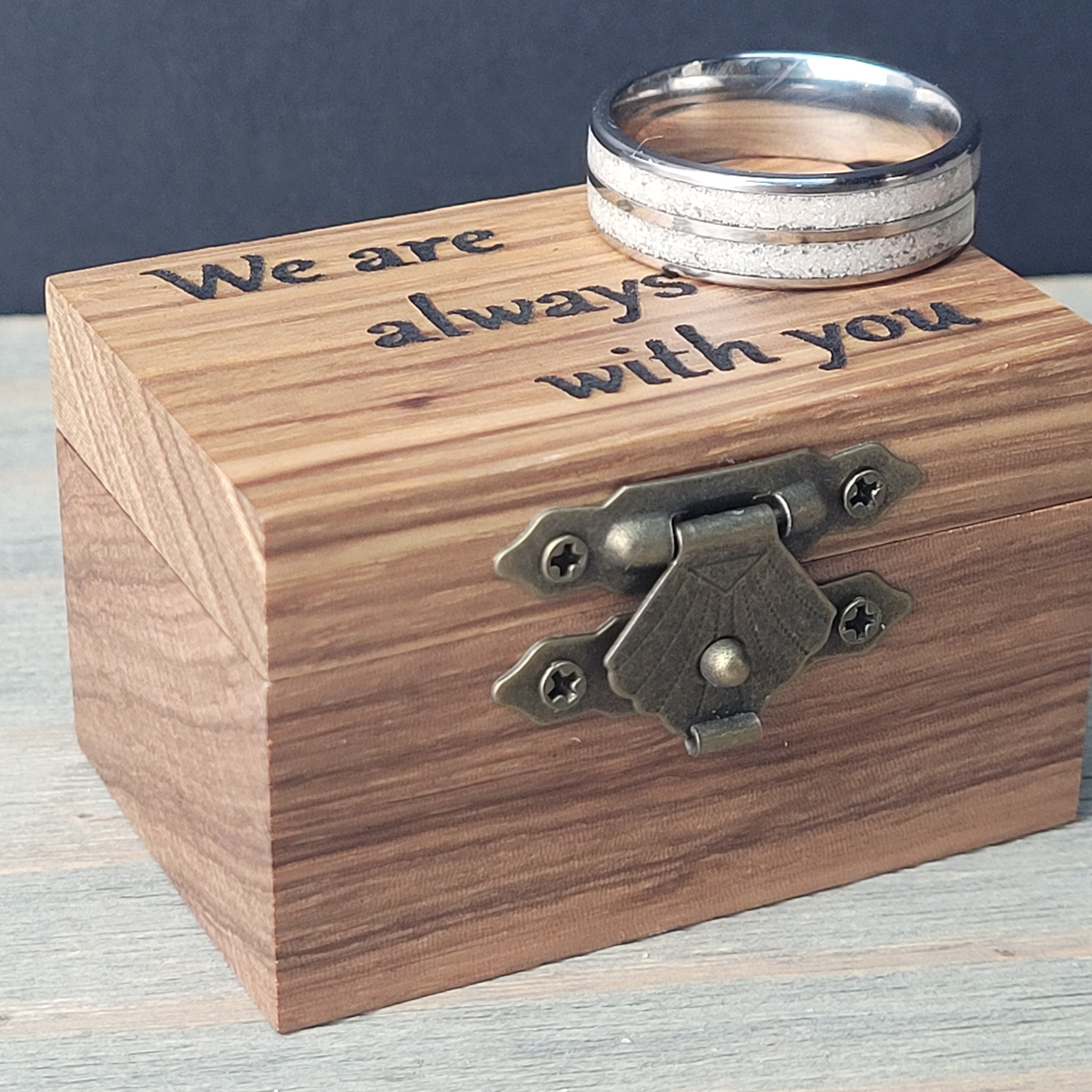 Double Channel Memorial Ring * One Ring To Memorialize Mom and Dad by Cotton Street Art Company, handmade jewelry detail photo 2