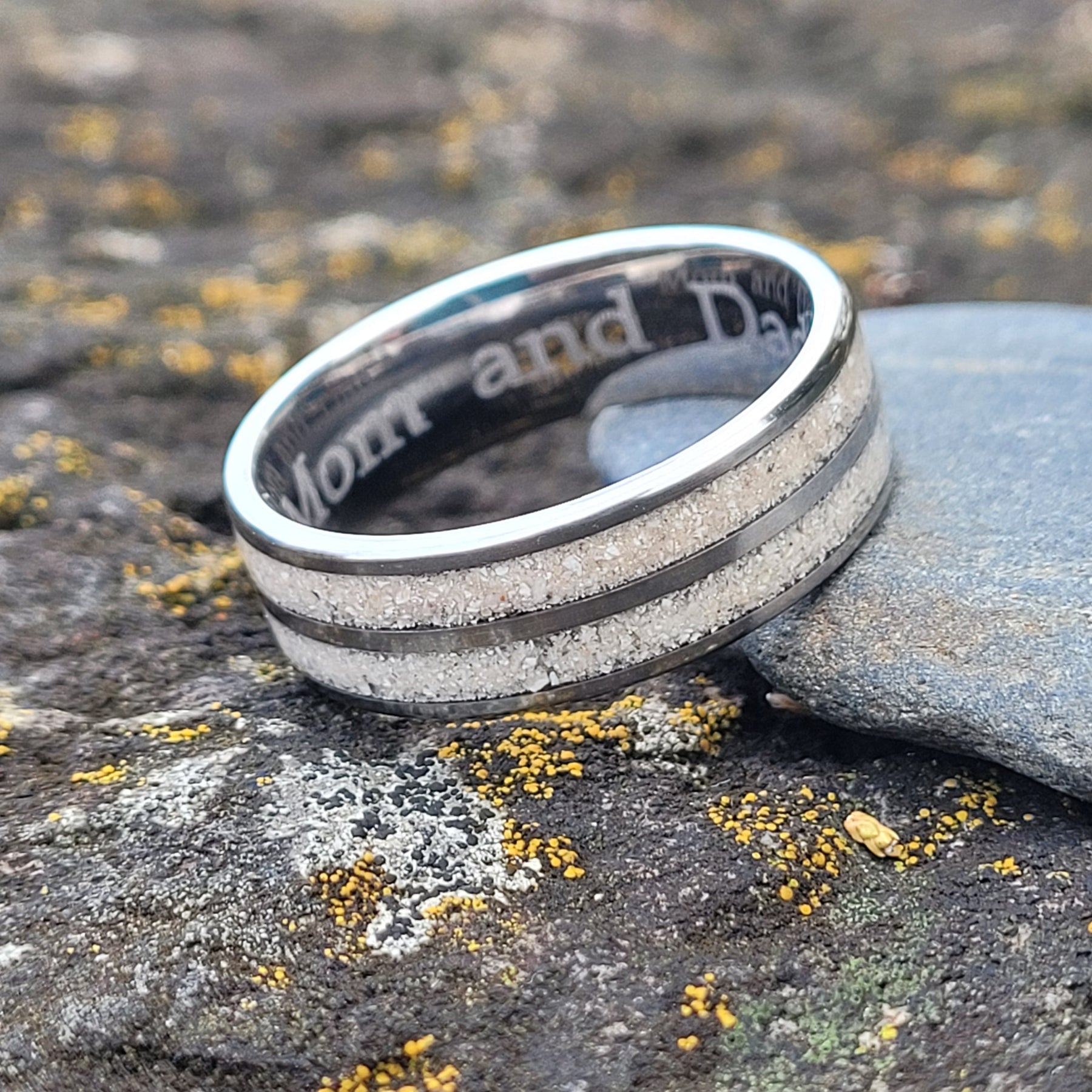 Double Channel Memorial Ring * One Ring To Memorialize Mom and Dad