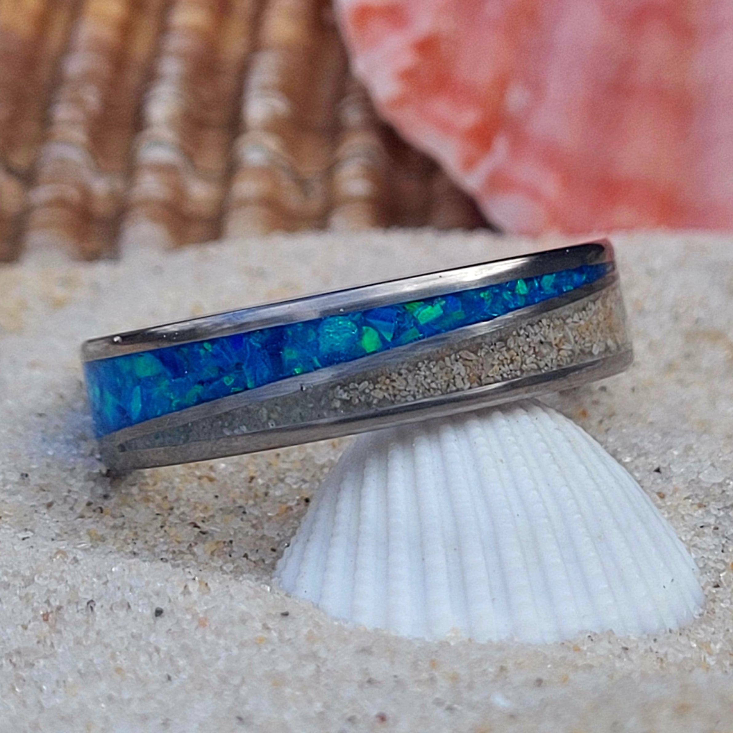 Tidal Serenity Ring - Made from the Beach Sand by Cotton Street Art Company, handmade jewelry main product photo
