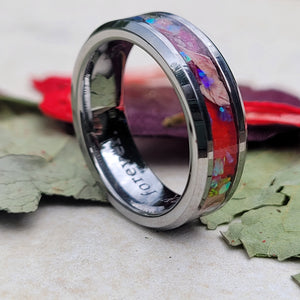Dried Flowers & Opal Ring ~ Handmade with the Flowers You Send