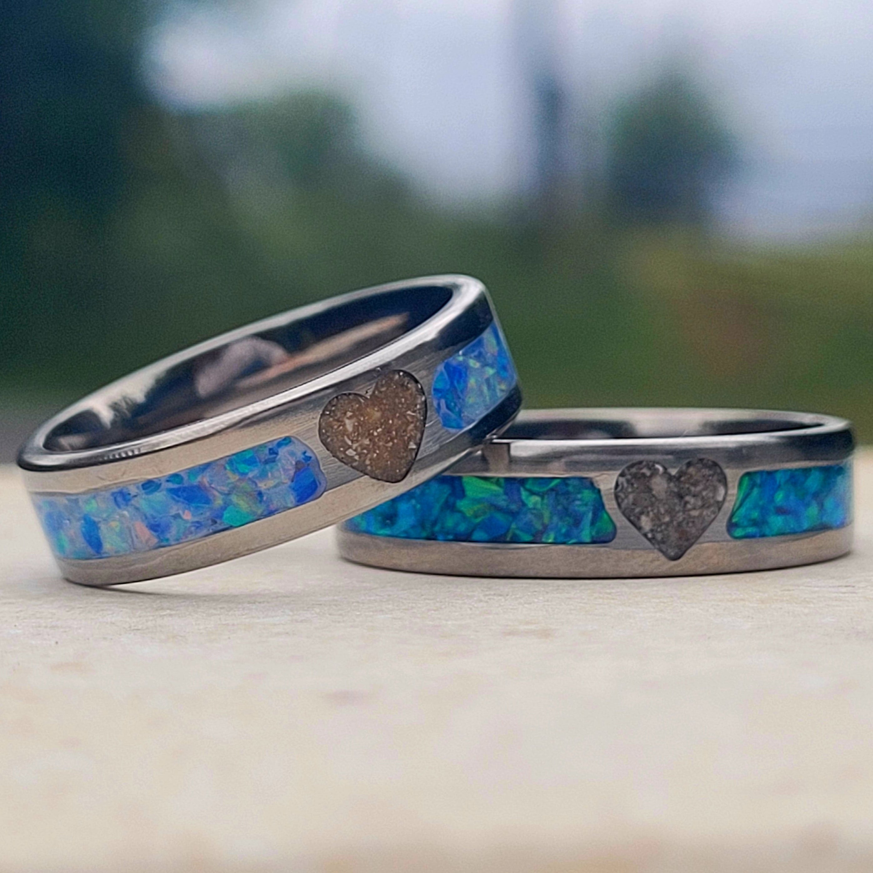 You are My Heart Memorial Ring - Titanium Band by Cotton Street Art Company, handmade jewelry main product photo