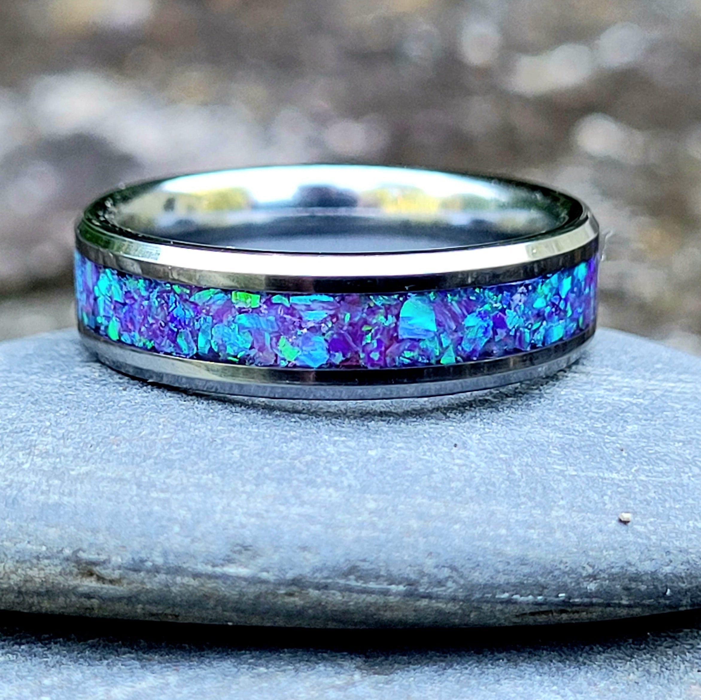 Neptune's Glow Handmade Ring by Cotton Street Art Company, handmade jewelry detail photo 2