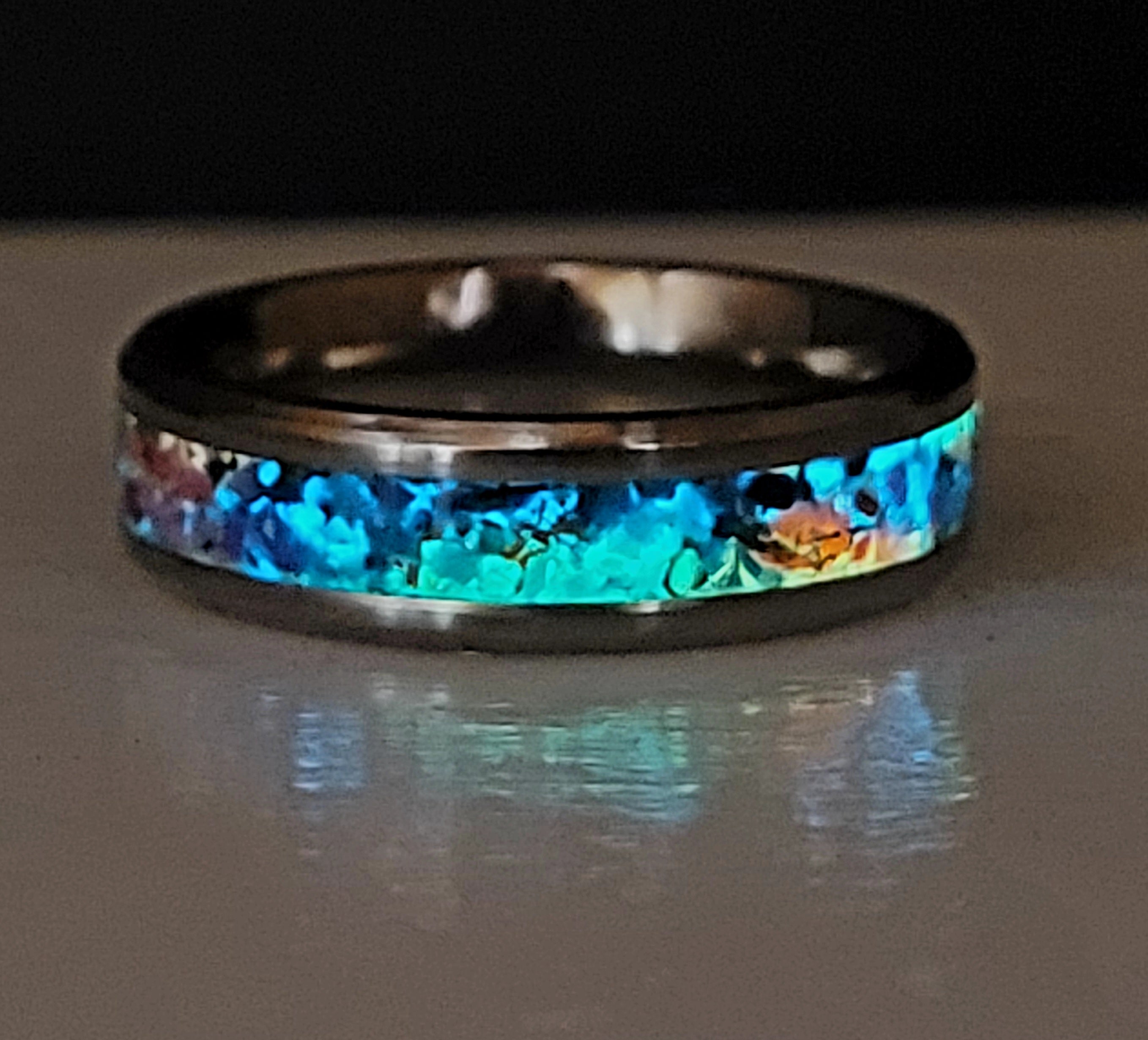 Nebula's Waiting Memorial Ring by Cotton Street Art Company, handmade jewelry detail photo 2
