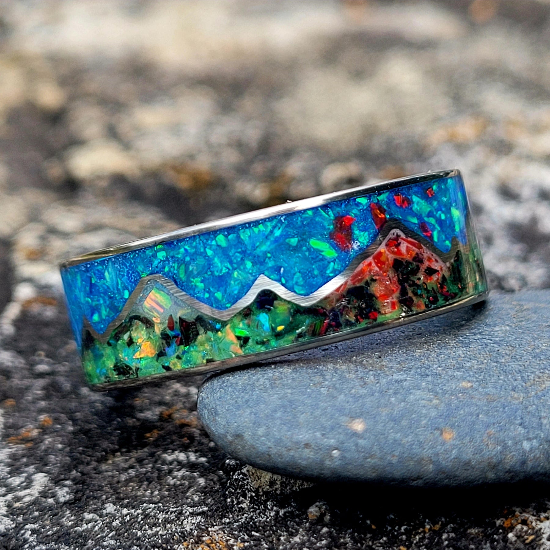 Mountains of Fire & Ice Ring - Titanium Ring