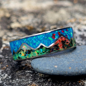 Mountains of Fire & Ice Ring - Titanium Ring